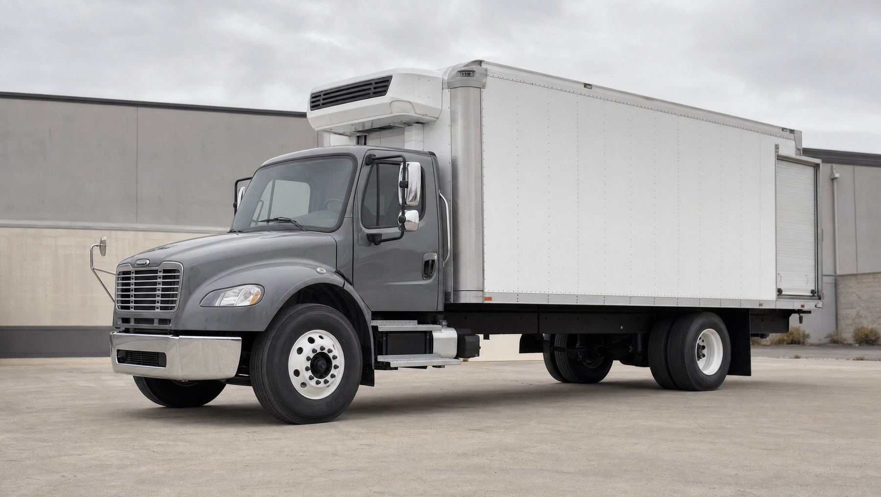 ASE North Logistics refrigerated box truck, a straight truck with a reefer unit on the body